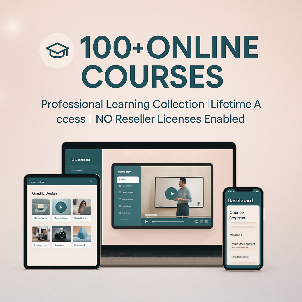 100+ Online Courses- NO Reseller Licenses Enabled 100+ Online Courses- NO Reseller Licenses Enabled